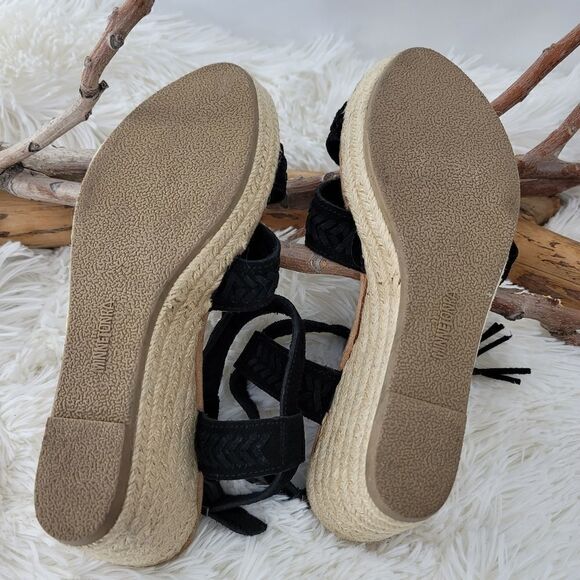 Minnetonka black suede espadrilles wedges - Picture 7 of 9